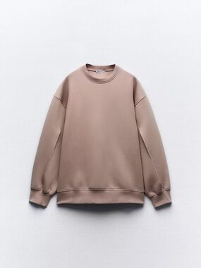 Zara oversized slit interlock sweatshirt